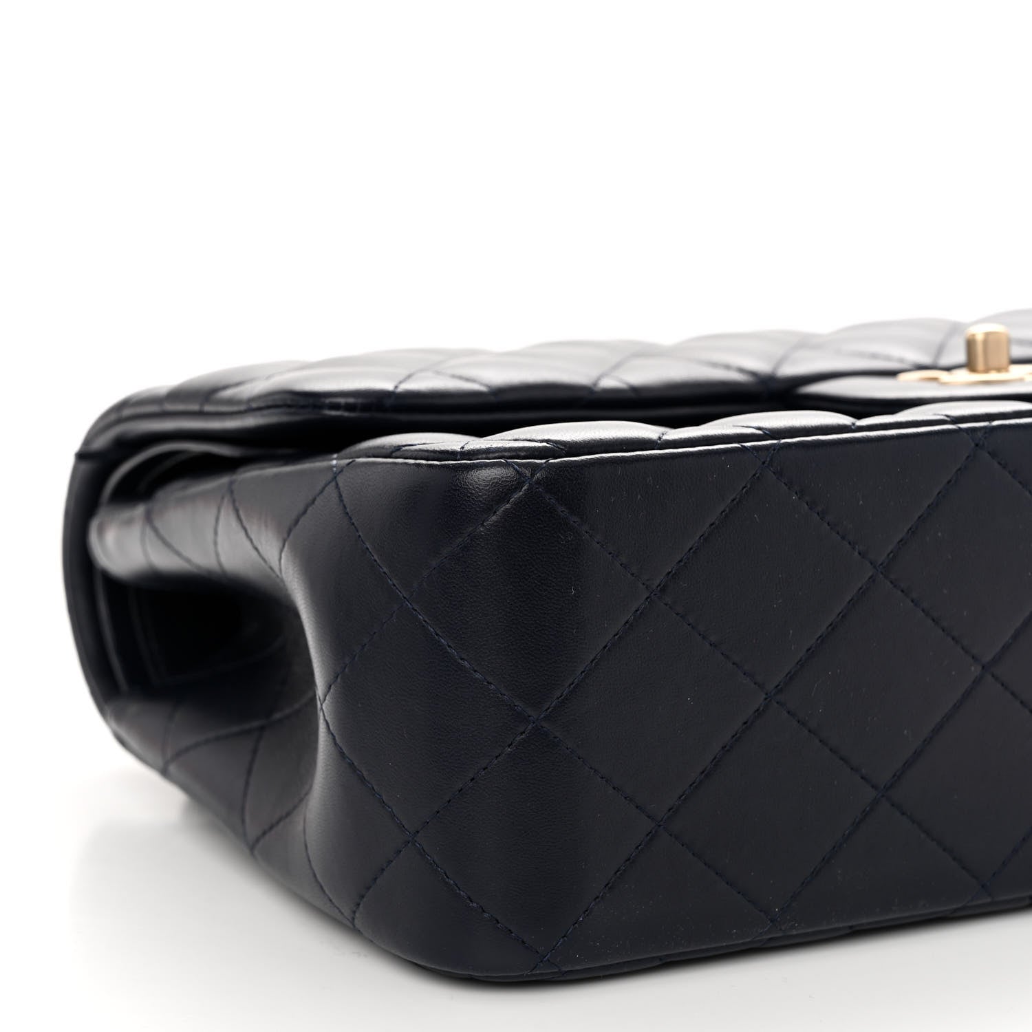 Chanel Lambskin Quilted Jumbo Double Flap Navy Blue 9 of 10