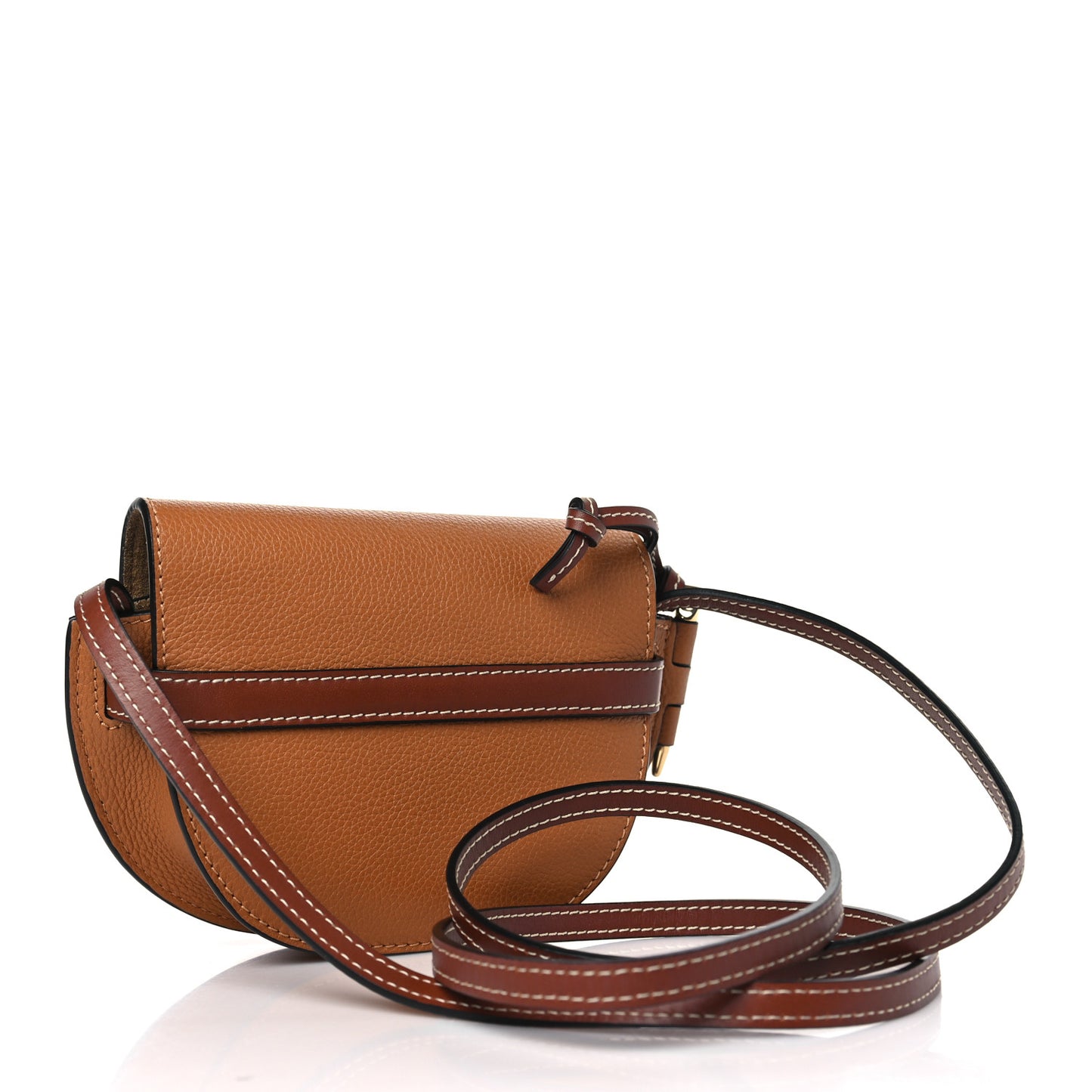 Grained Calfskin Mini Gate Crossbody Bag Caramel Pecan