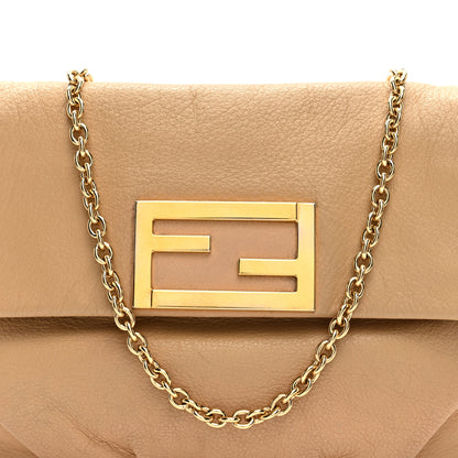 Fendi Vitello Flamingo Enamel Fendista Pouchette Crossbody Beige 8 of 10