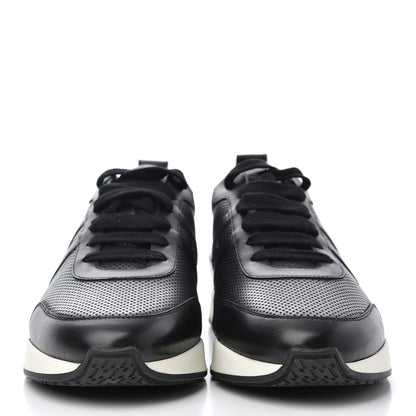 Hermes Calfskin Perforated Mens Starter Sneakers 45.5 Black 2 of 12