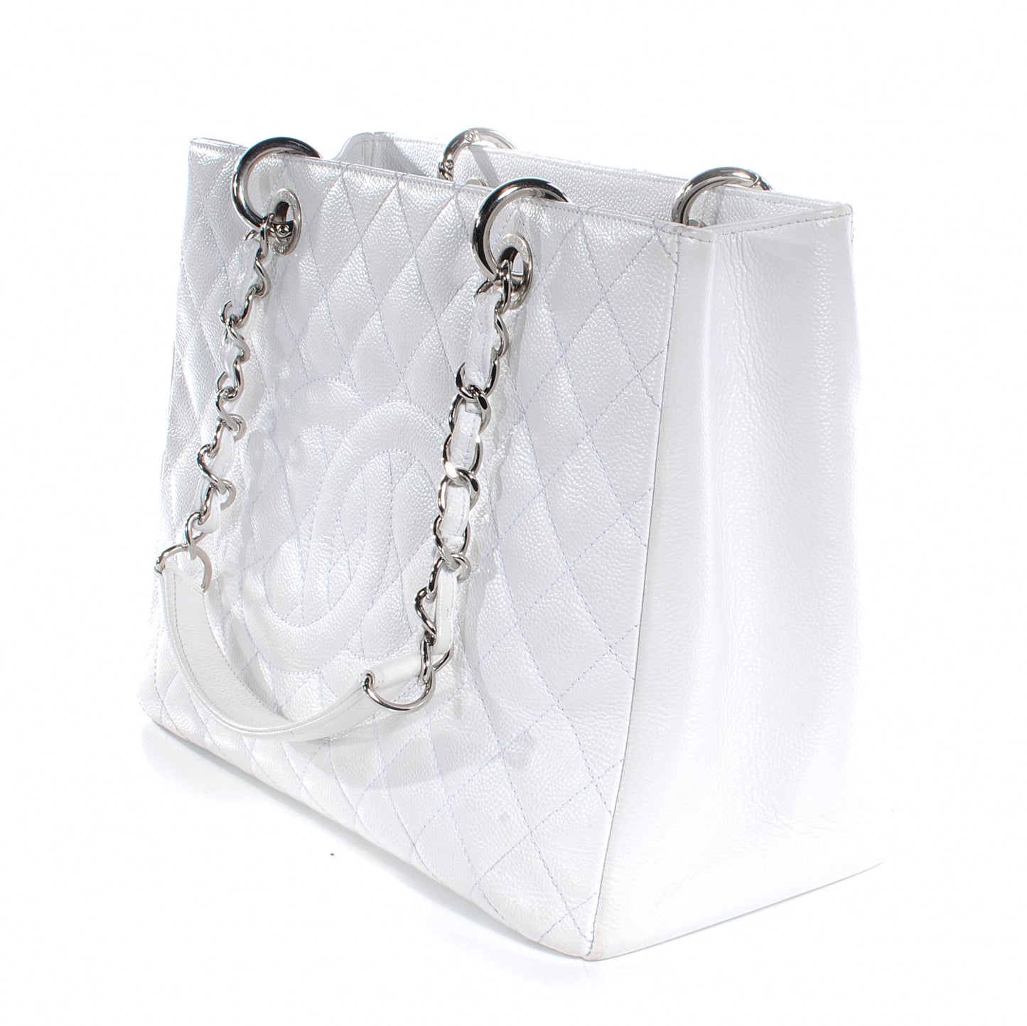 Caviar Grand Shopping Tote GST White
