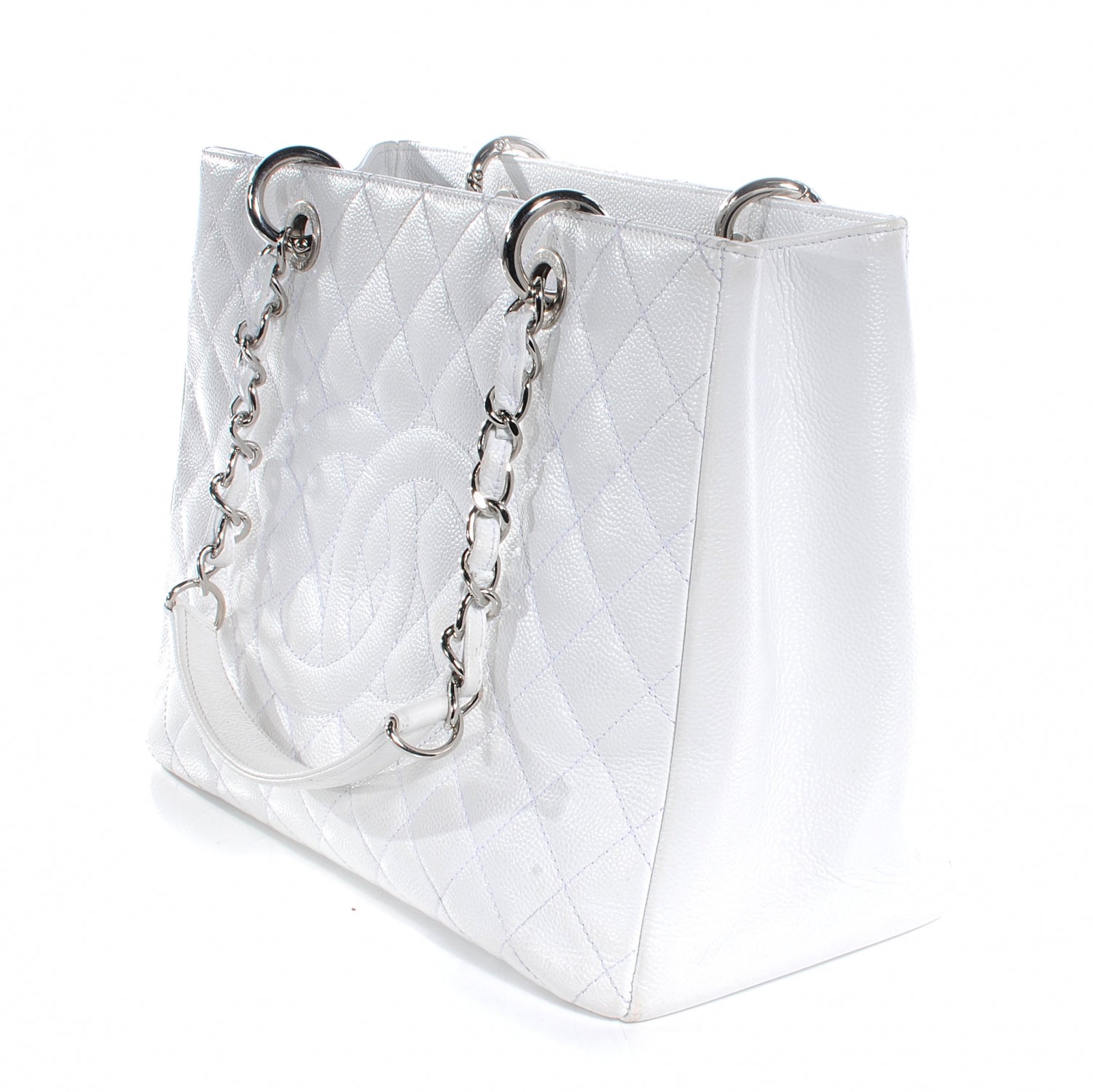 Chanel Caviar Grand Shopping Tote GST White 3 of 9