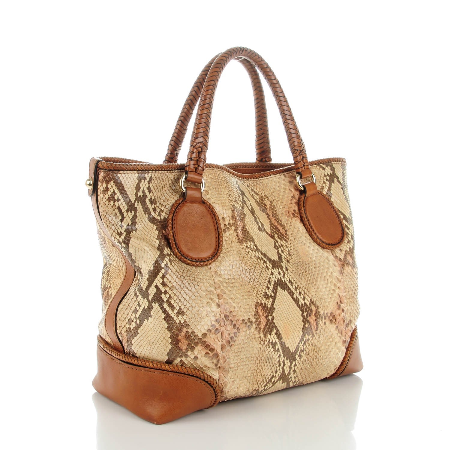 Gucci Python Medium Marrakech Tote Tan 3 of 7