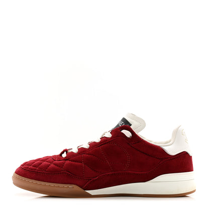 Chanel Suede Kidskin Quilted Sneakers 36 Dark Red 1 of 9