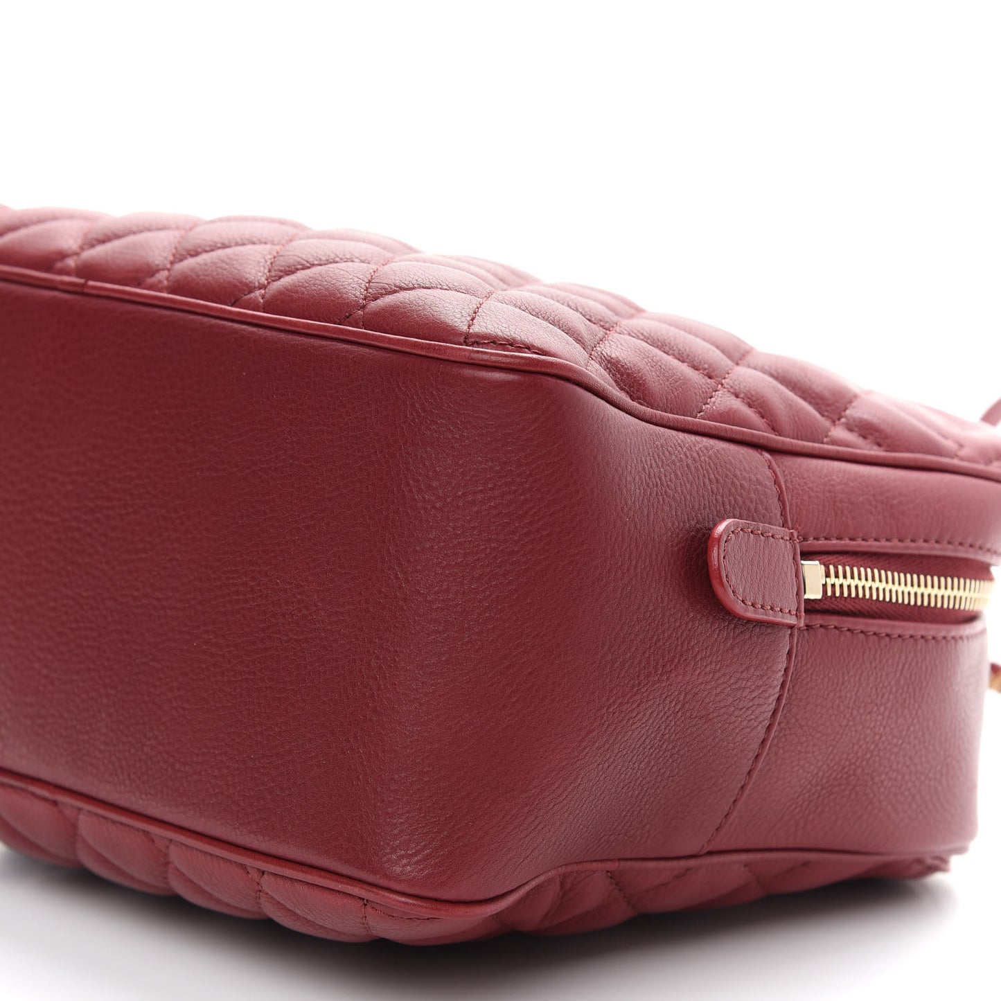 Calfskin Quilted CC Medium Vanity Case Dark Red