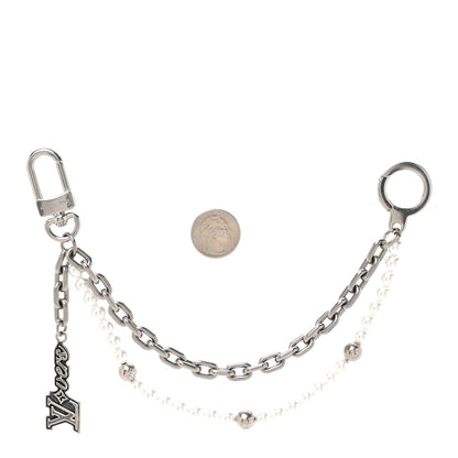 Louis Vuitton Metal Pearls Mini Chain Belt Bag Charm Silver 2 of 4