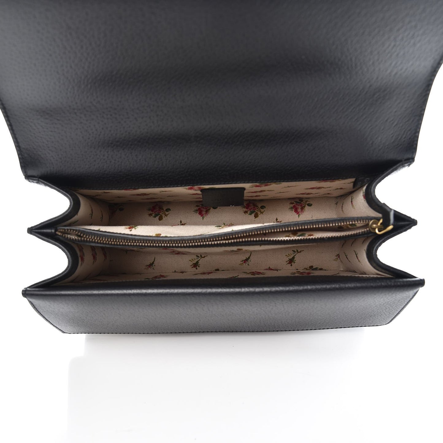 Calfskin Web Floral Embroidered Medium Dionysus Shoulder Bag Black