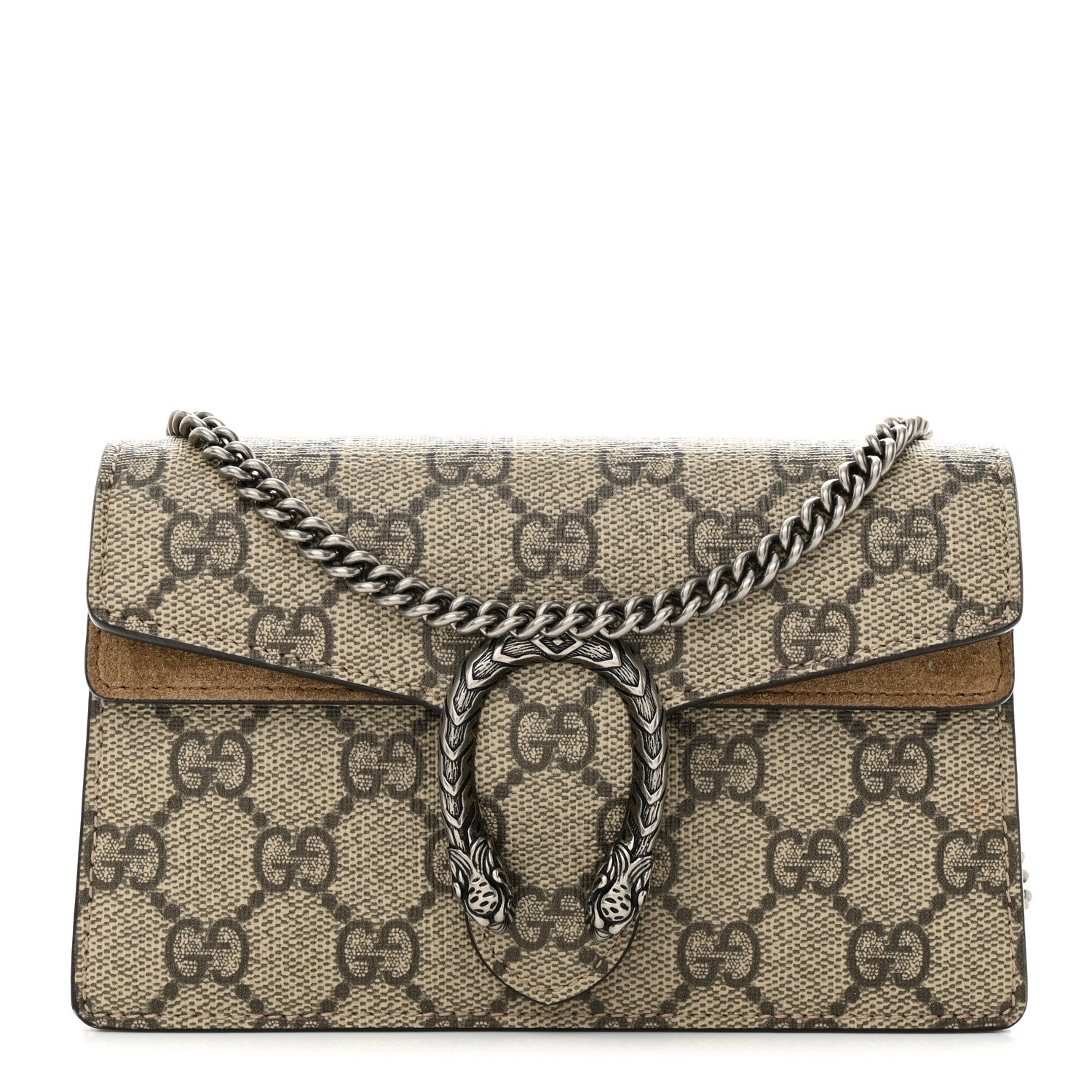 Gucci GG Supreme Monogram Super Mini Dionysus Shoulder Bag Taupe 1 of 11