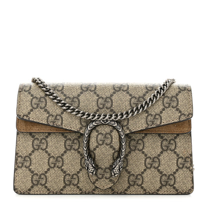 Gucci GG Supreme Monogram Super Mini Dionysus Shoulder Bag Taupe 1 of 11