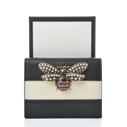 Gucci Calfskin Queen Margaret Card Case Wallet Black Mystic White 9 of 9