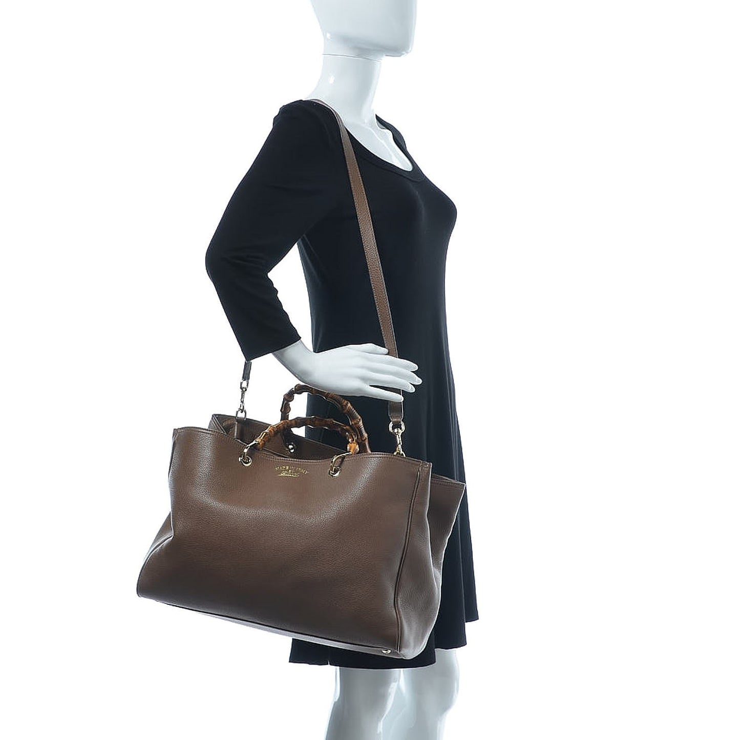 Cellarius Calfskin Large Bamboo Shopper Tote Acero