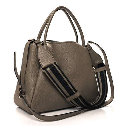 Prada Vitello Daino Soft Medium Zippered Top Handle Bag Argilla 3 of 10