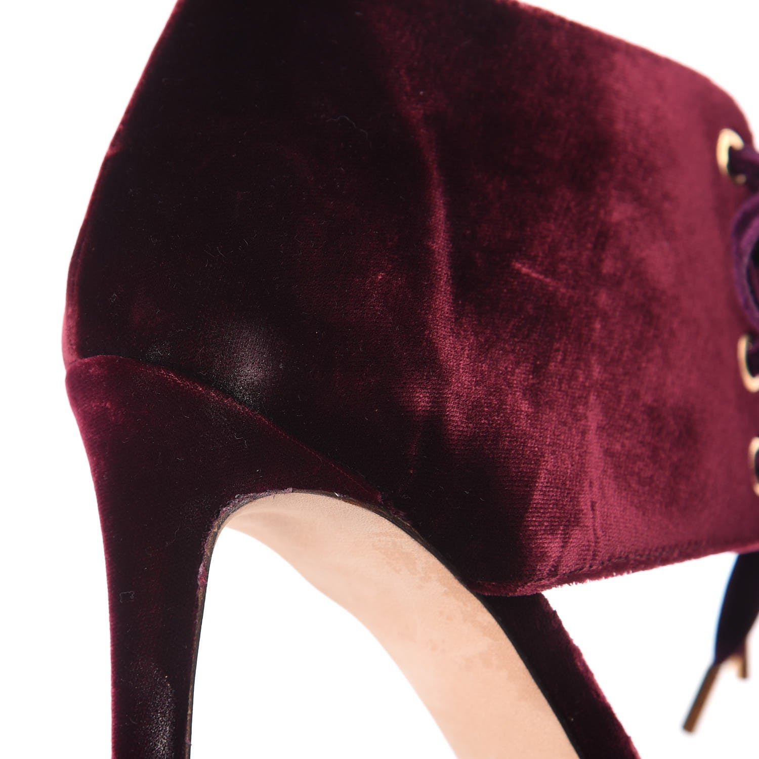 Jimmy Choo Velvet Lace Up Mari 100 Pumps 40.5 Bordeaux 9 of 13
