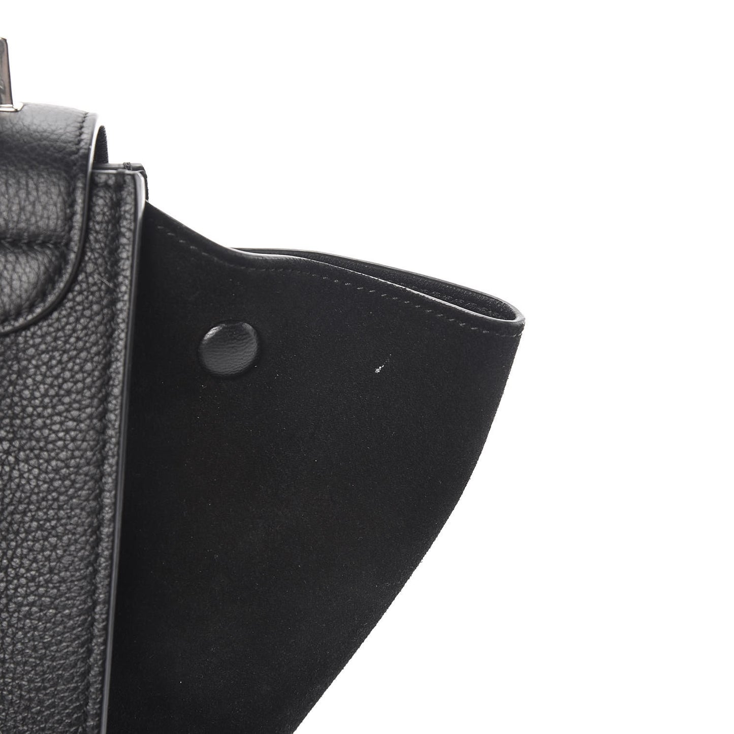 Drummed Calfskin Suede Small Trapeze Black