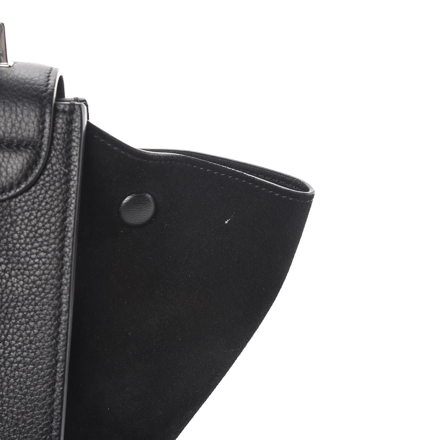 Celine Drummed Calfskin Suede Small Trapeze Black 7 of 13