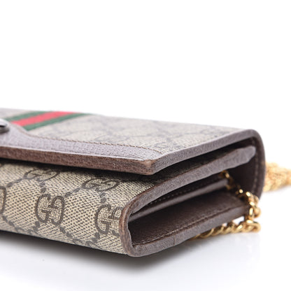 Gucci GG Supreme Monogram Web Ophidia Wallet On Chain Brown 9 of 11