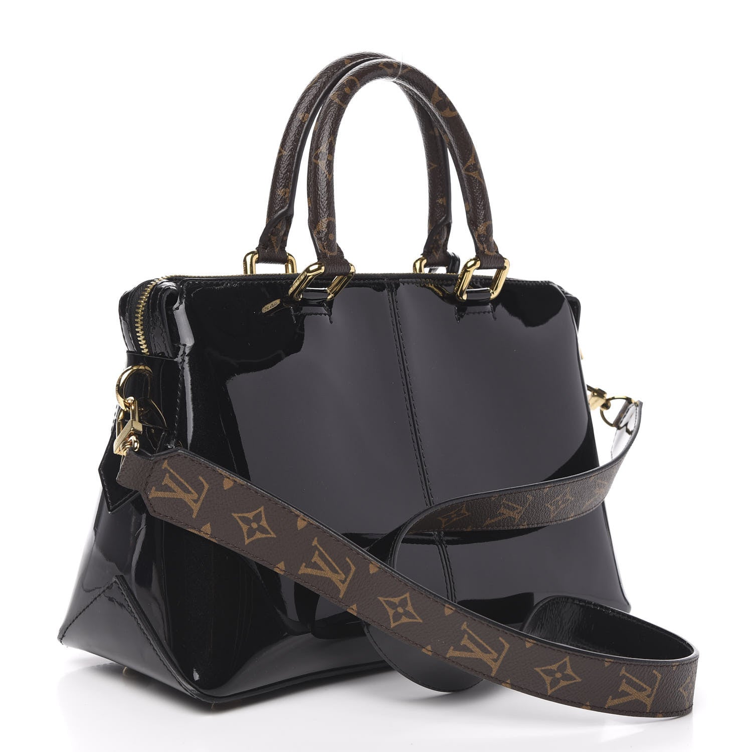 Louis Vuitton Patent Calfskin Miroir Tote Black 3 of 10
