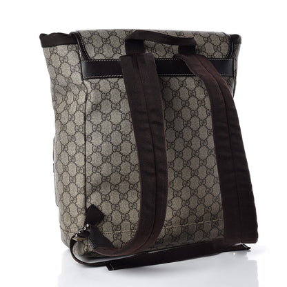 Gucci GG Supreme Monogram Medium Single Buckle Rucksack Backpack Beige Ebony Brown 3 of 12