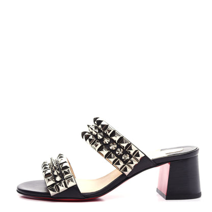 Christian Louboutin Calfskin Studded Tina Goes Mad 55 Slide Sandals 36 Black 1 of 10