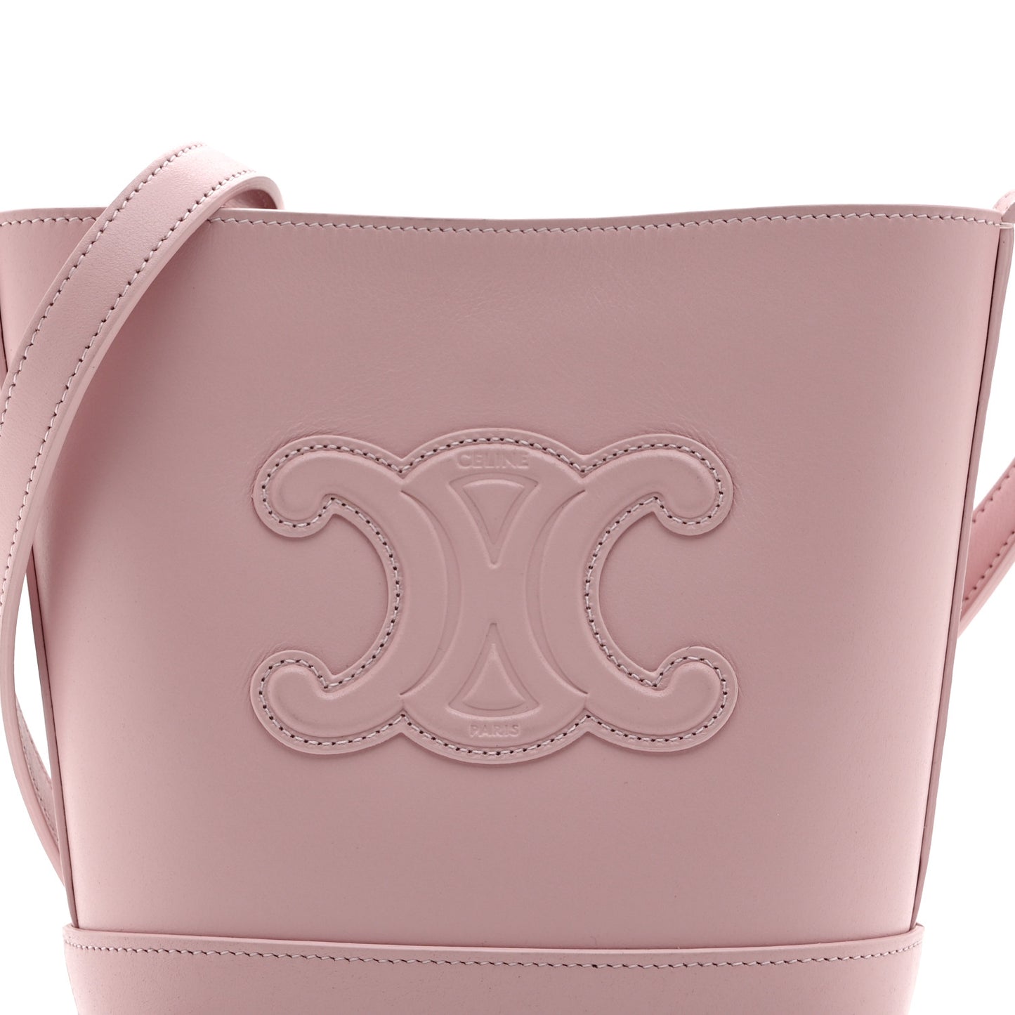 Smooth Calfskin Mini Cuir Triomphe Bucket Bag Light Pink