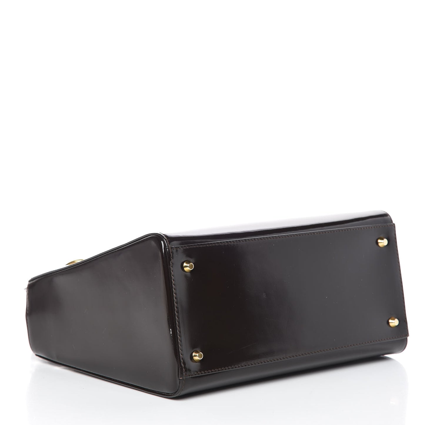 Patent Medium Lady Dior Dark Brown