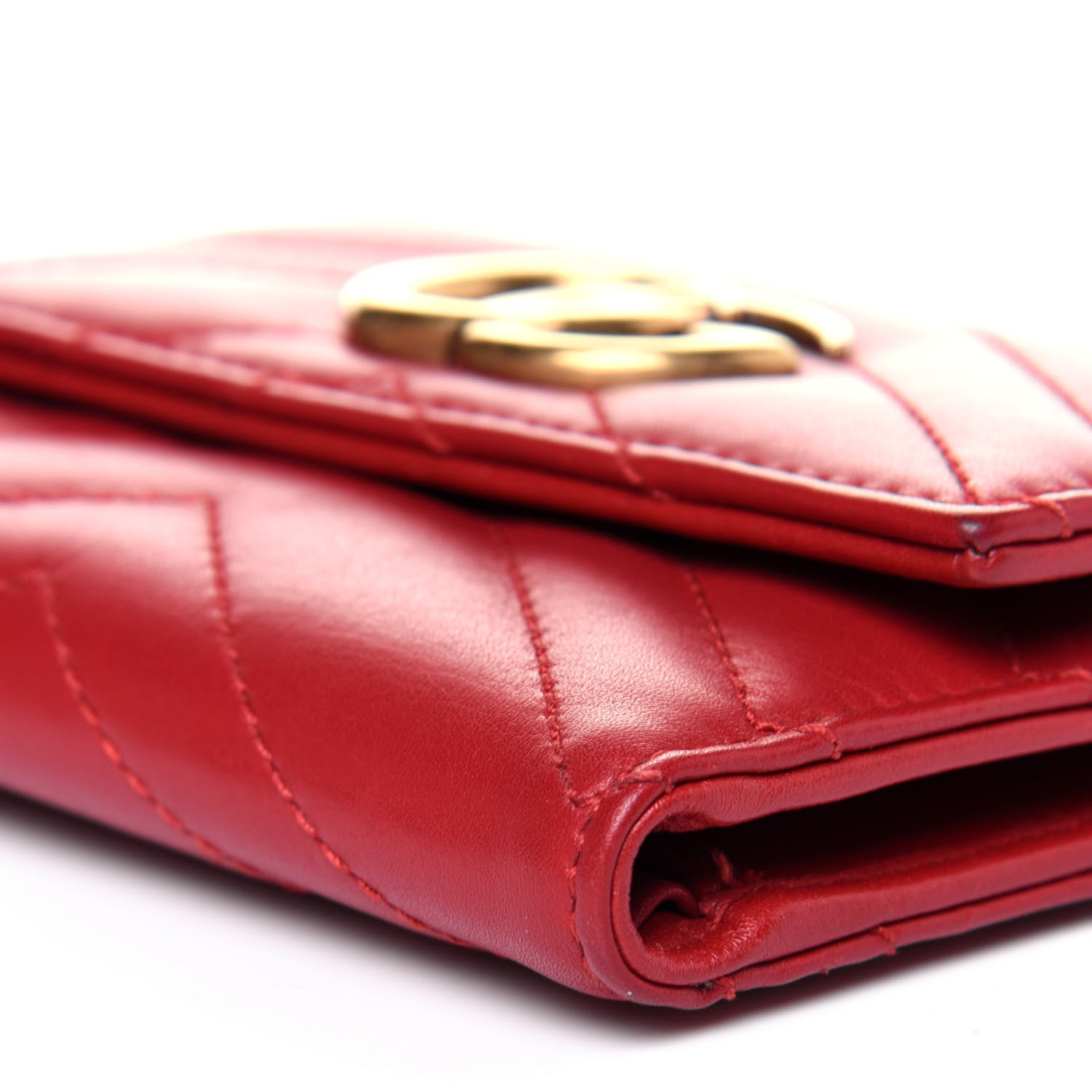 Gucci Calfskin Matelasse GG Marmont Wallet Hibiscus Red 11 of 13