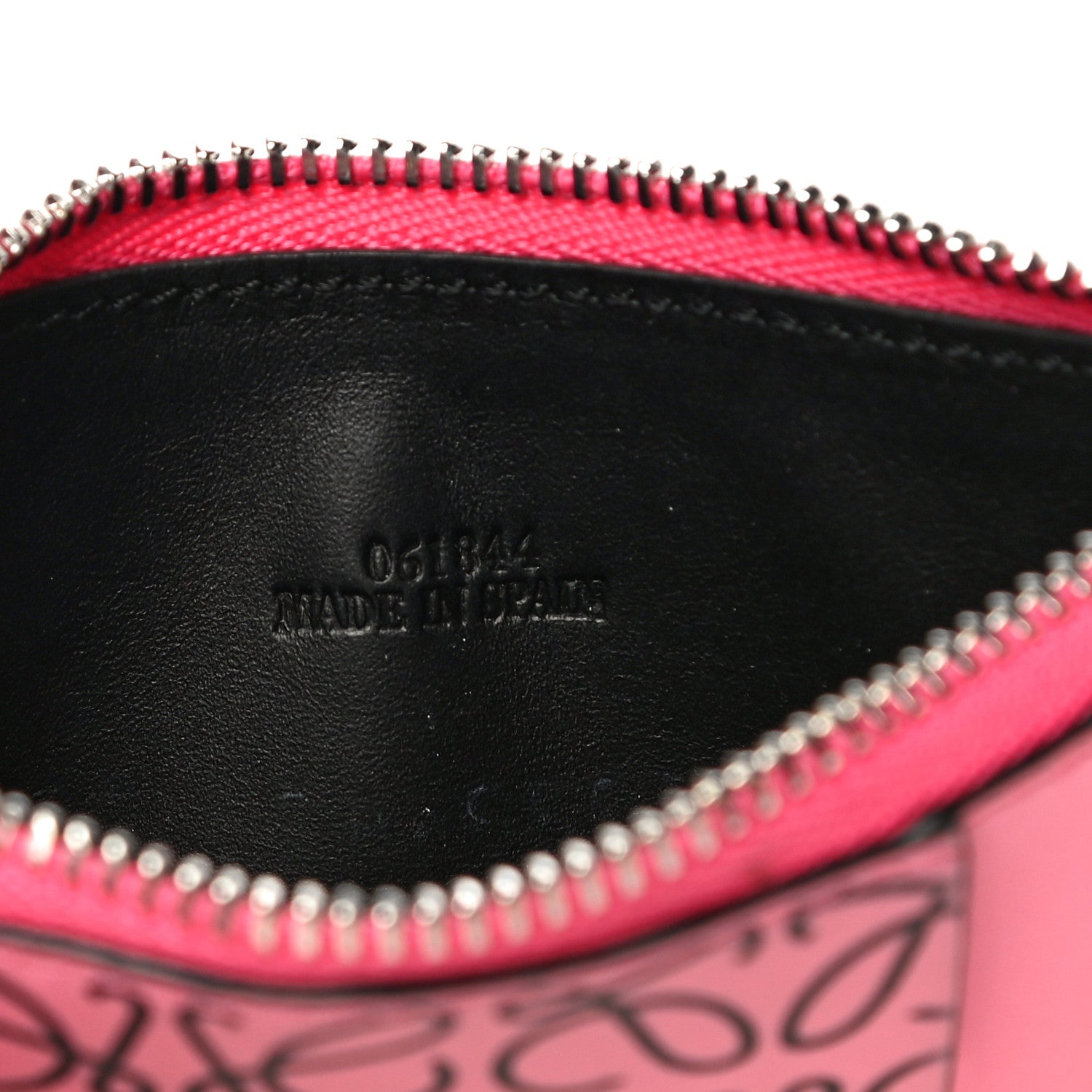 Loewe Engraved Calfskin Anagram Coin Card Holder Wild Rose 6 of 14