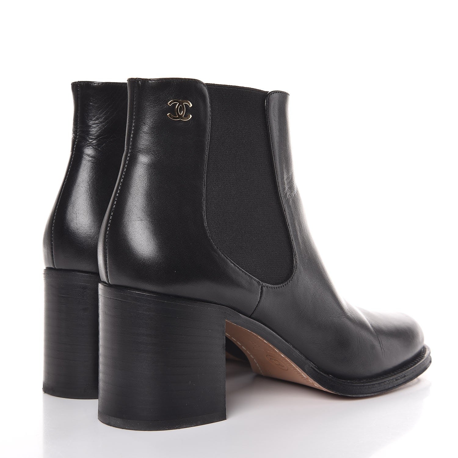 Chanel Glazed Calfskin Short Boots 39 Black 6 of 13