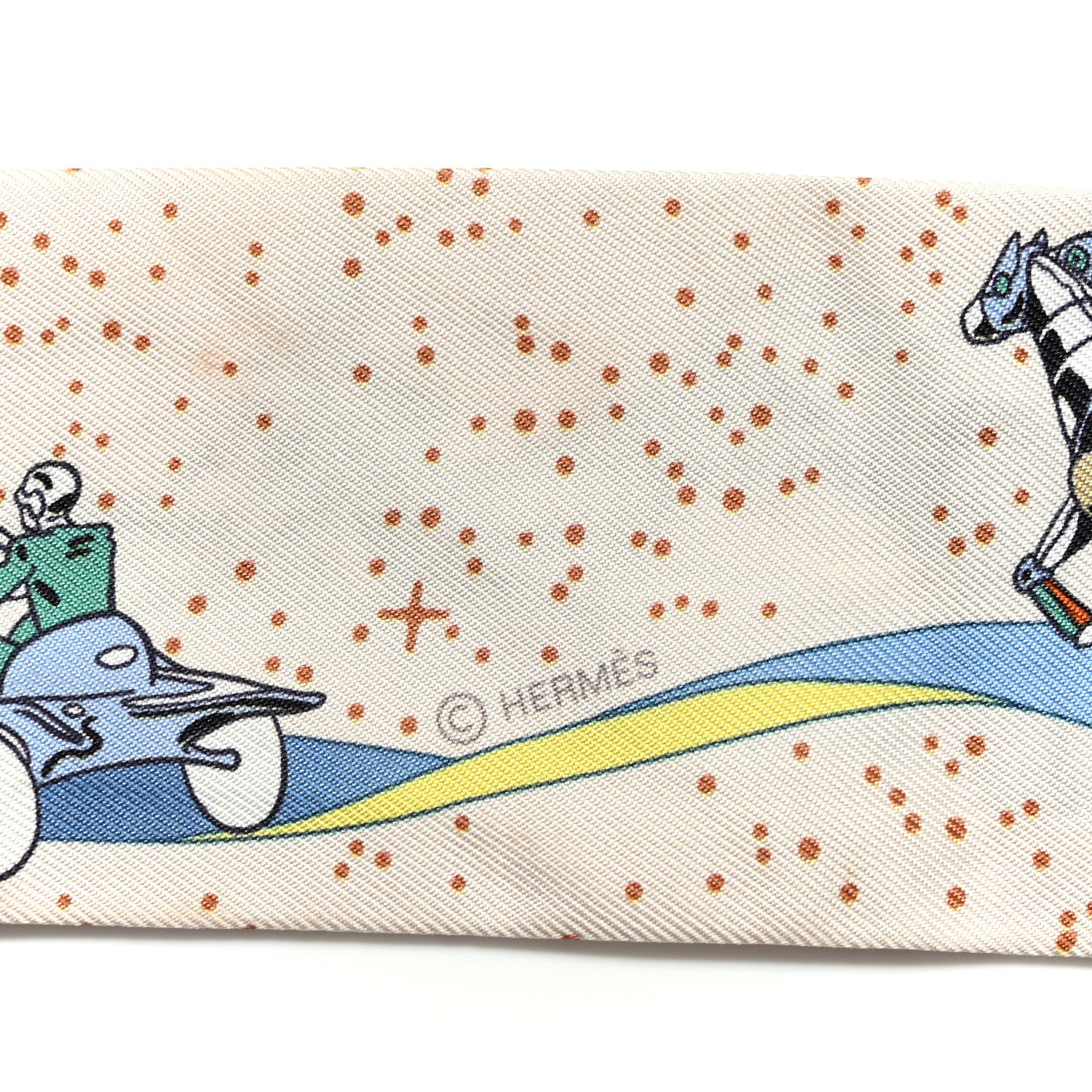Hermes Silk Space Derby Twilly Creme Bleu Multicolor 4 of 5