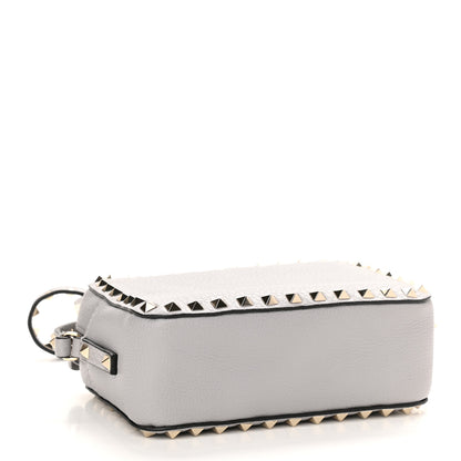 Valentino Garavani Pebbled Calfskin Rockstud Camera Crossbody Bag Grey 4 of 9