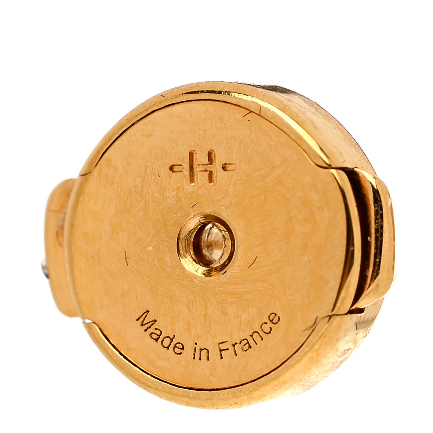 Gold Lacquered Cage d'H Earrings Bleu Transat