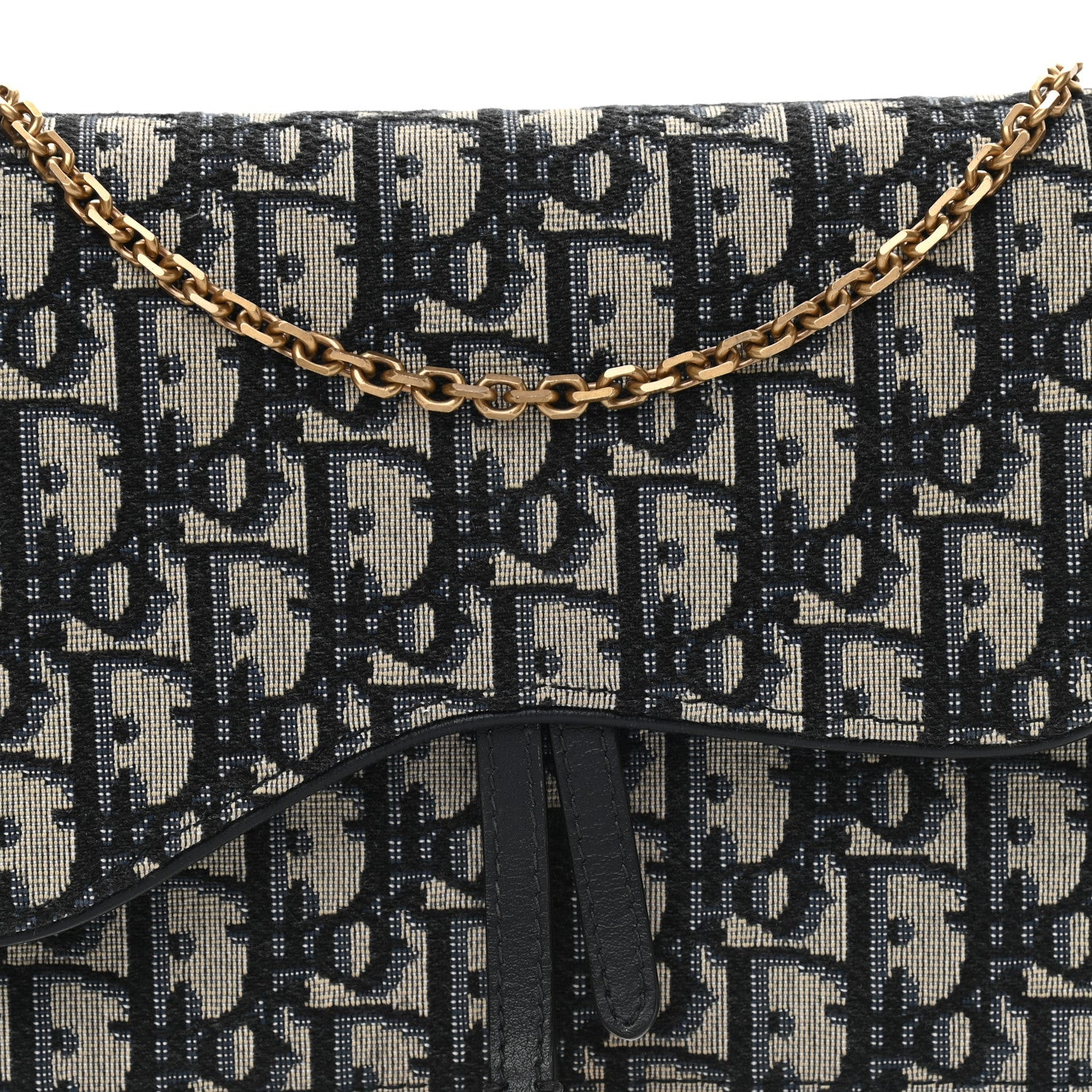 Christian Dior Oblique Saddle Chain Pouch Blue 8 of 11