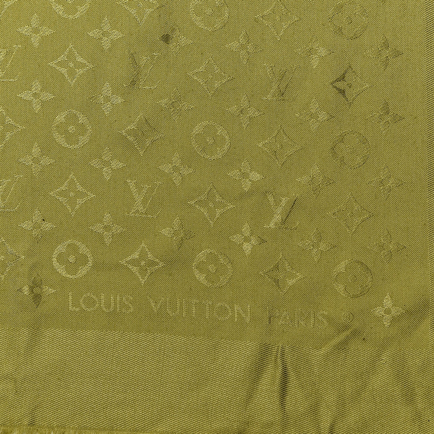 Louis Vuitton Wool Silk Monogram Shawl Green 4 of 4