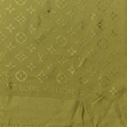 Louis Vuitton Wool Silk Monogram Shawl Green 4 of 4