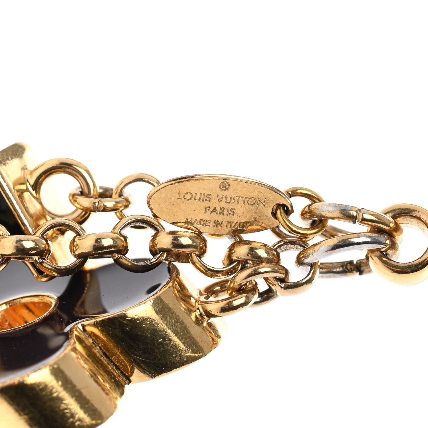 Louis Vuitton Metal Enamel Fleur De Monogram Bag Charm Dore 4 of 6