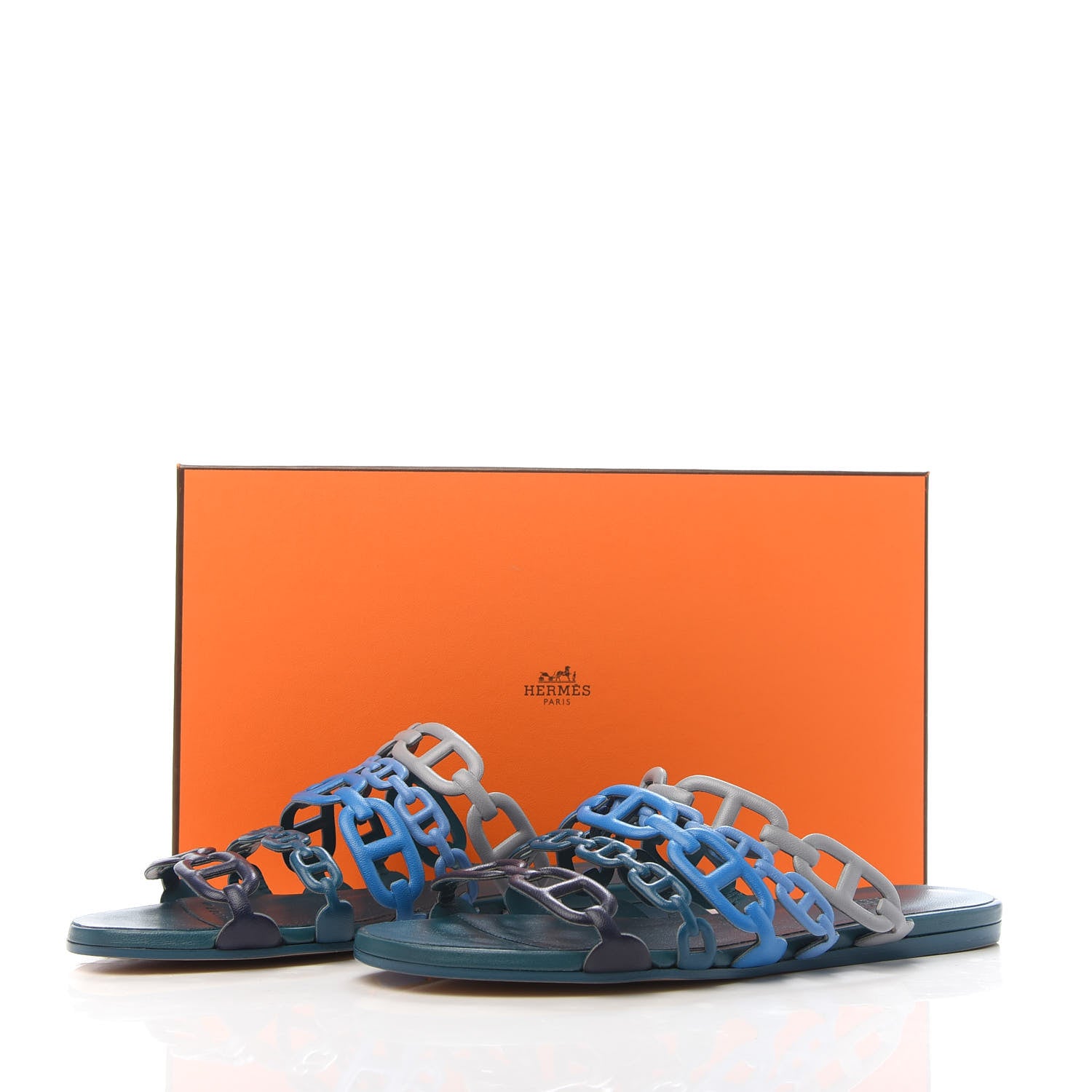 Hermes Nappa Thalassa Sandals 36 Multicolor Bleu Velvet 8 of 8