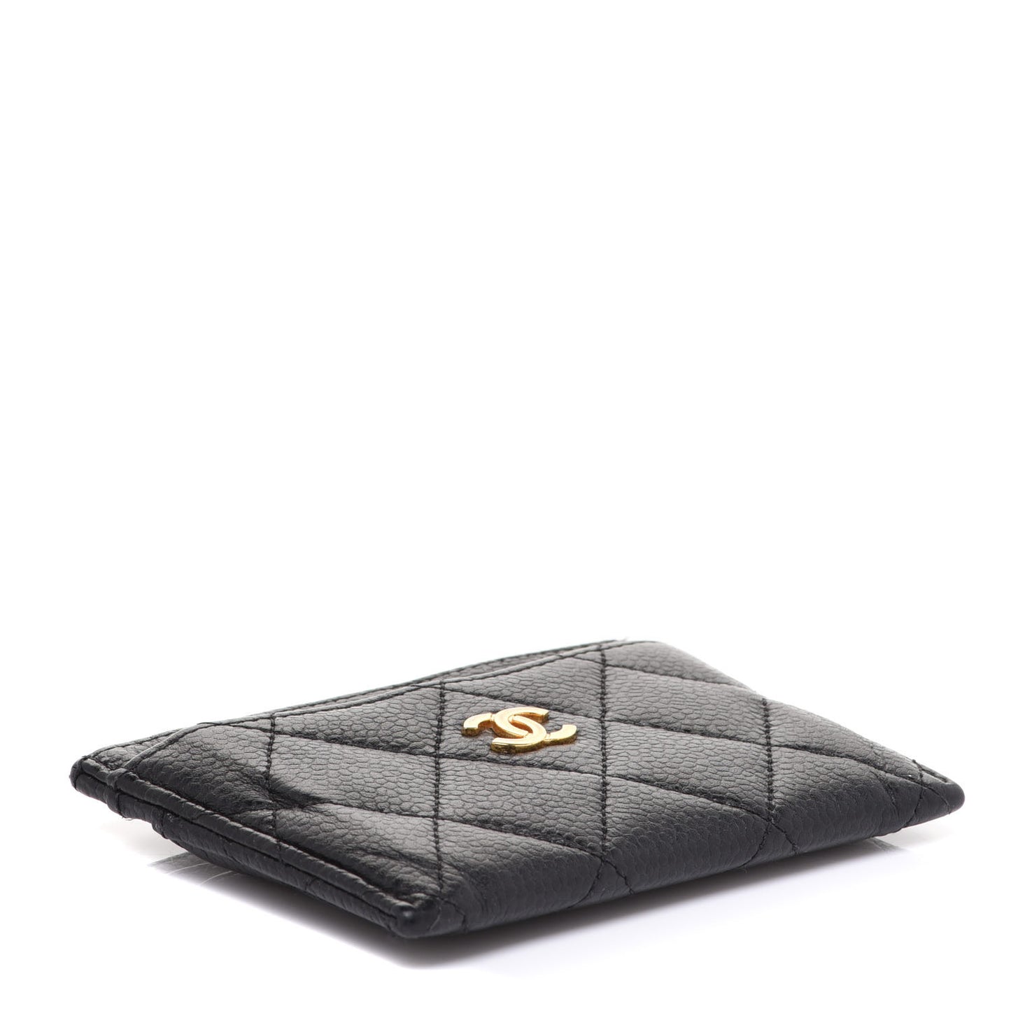Caviar Quilted Card Holder Black