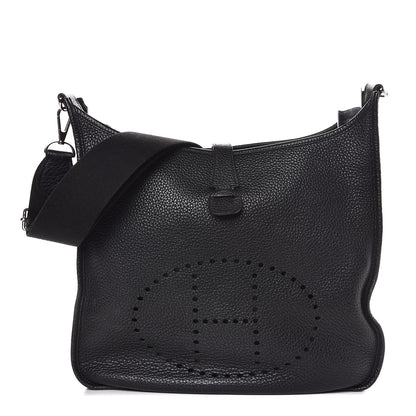 Hermes Taurillon Clemence Evelyne III PM Black 1 of 8