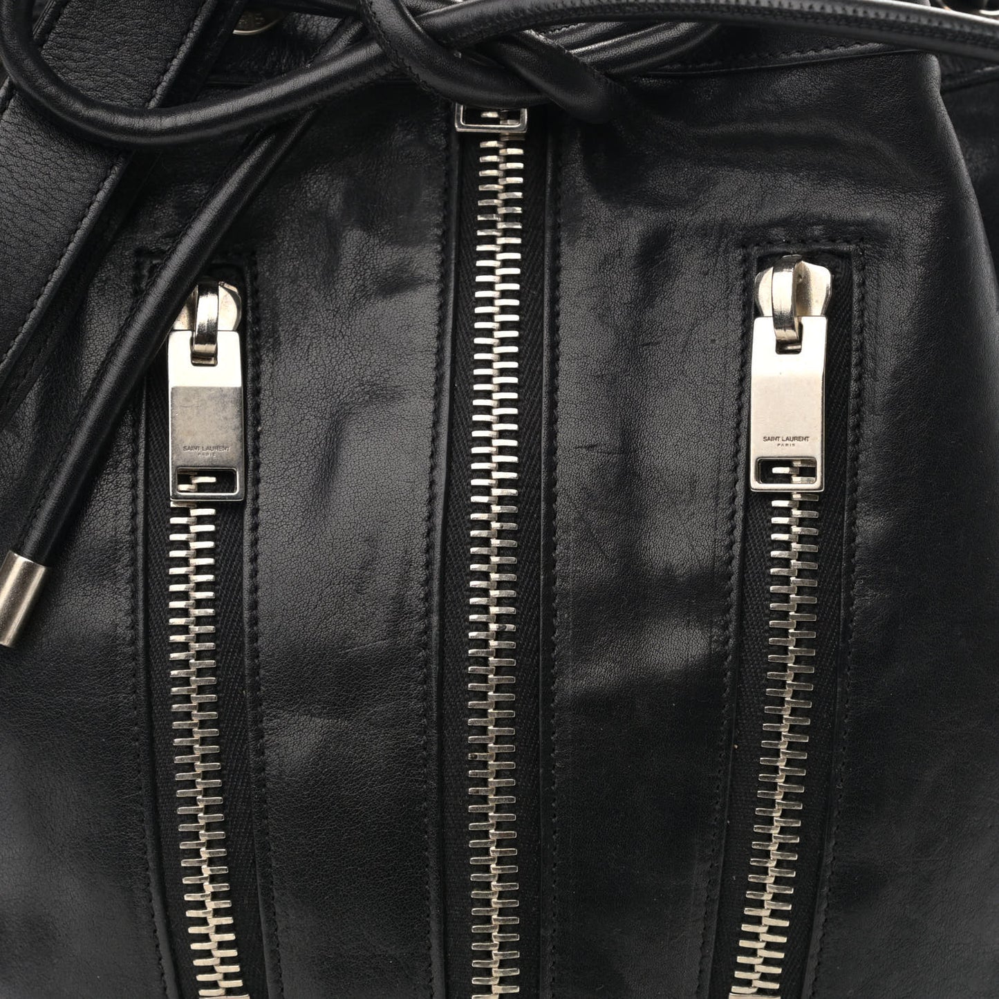 Calfskin Medium Rider Bucket Bag Black