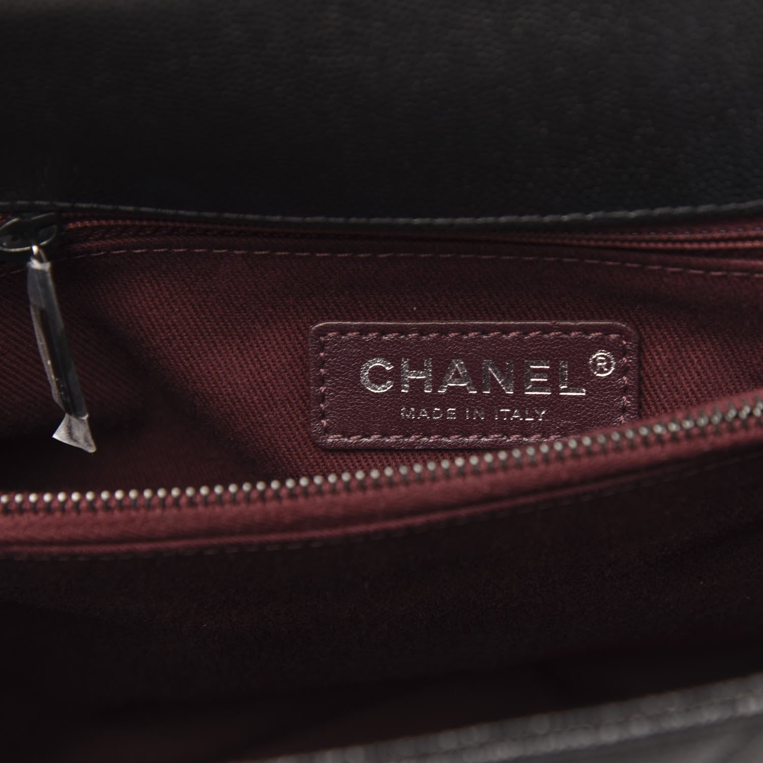 Chanel Caviar Chevron Quilted Small Coco Handle Flap So Black 6 of 11
