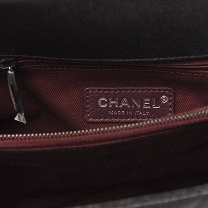 Chanel Caviar Chevron Quilted Small Coco Handle Flap So Black 6 of 11
