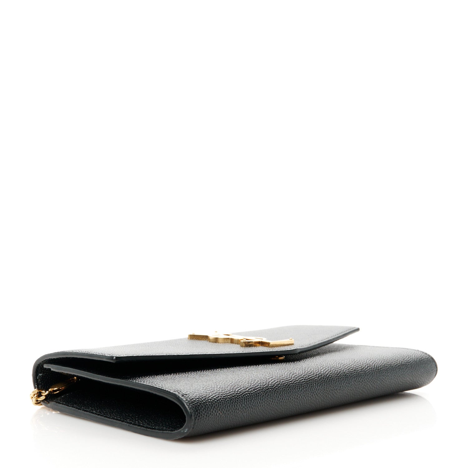 Saint Laurent Grain de Poudre Uptown Chain Wallet Black 4 of 10