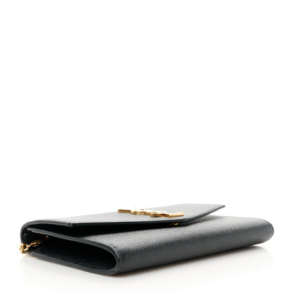 Saint Laurent Grain de Poudre Uptown Chain Wallet Black 4 of 10