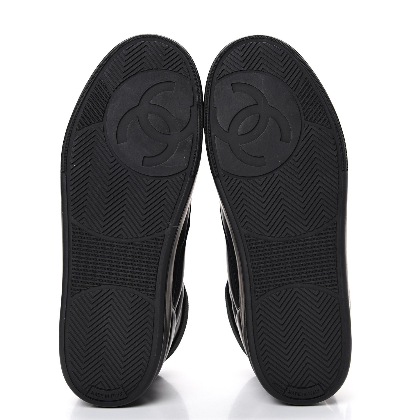 Lambskin Logo High Top Sneakers 39.5 Black