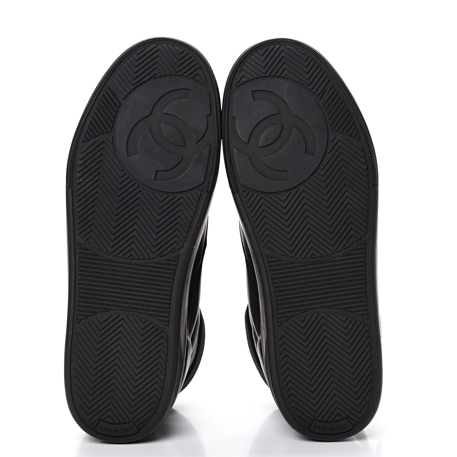 Chanel Lambskin Logo High Top Sneakers 39.5 Black 6 of 11
