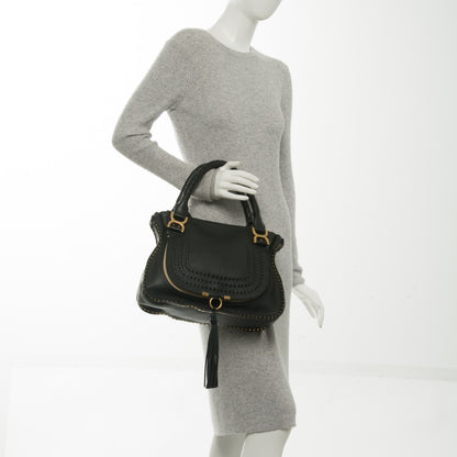 Chloe Calfskin Braided Medium Marcie Satchel Black 4 of 11