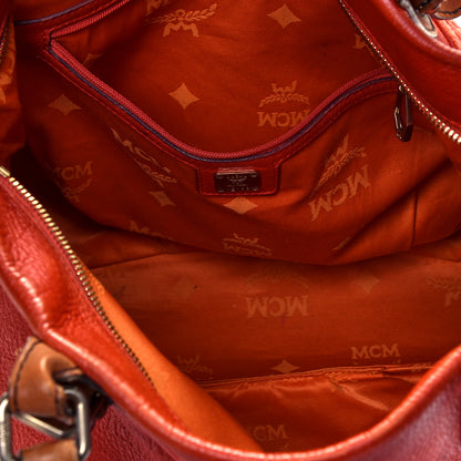 MCM Calfskin Ottomar Monogram Tote Orange 4 of 7