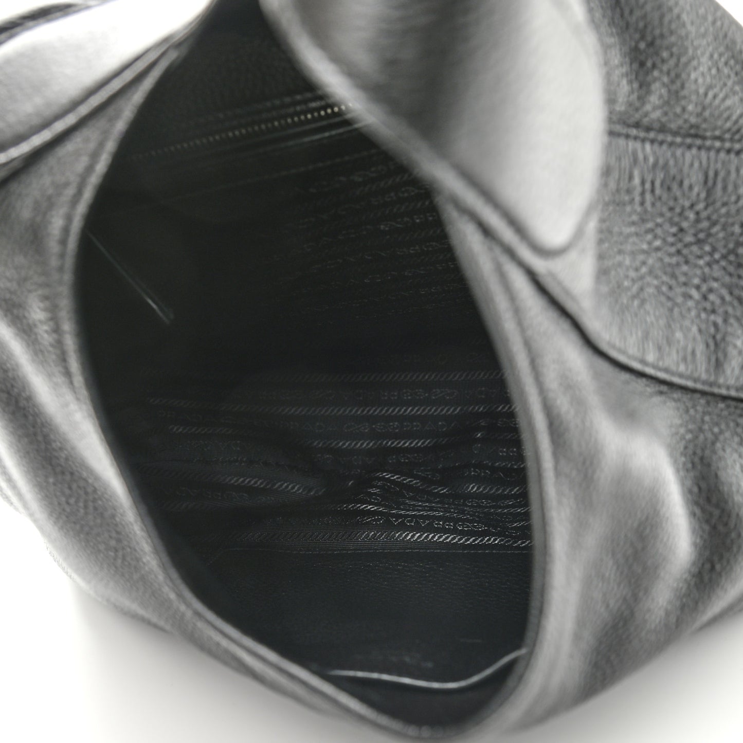Vitello Daino Medium Pocket Hobo Bag Black