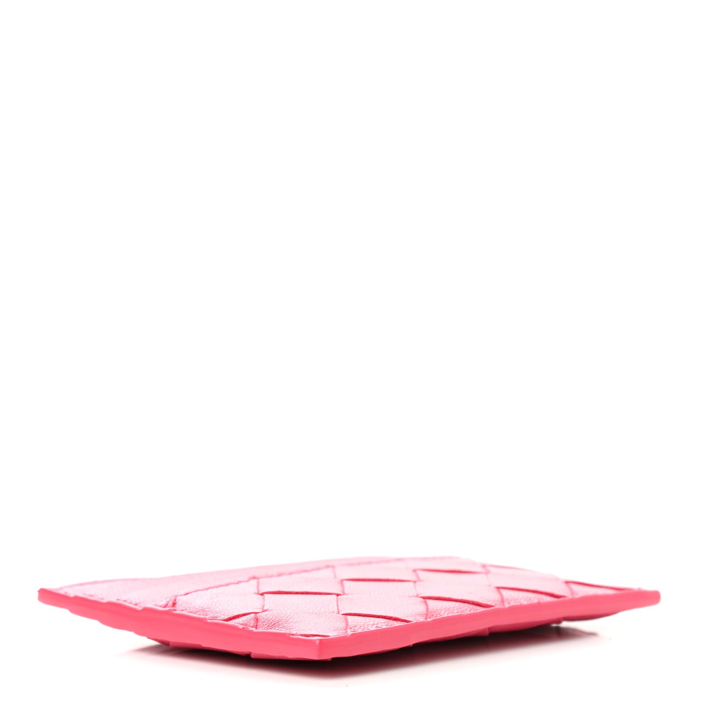 Nappa Intrecciato Card Holder Cranberry