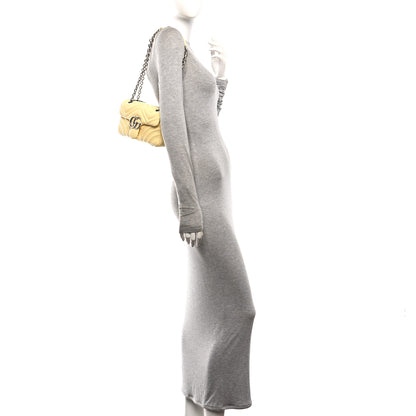 Gucci Lambskin Matelasse Small GG Marmont Shoulder Bag Yellow 2 of 10
